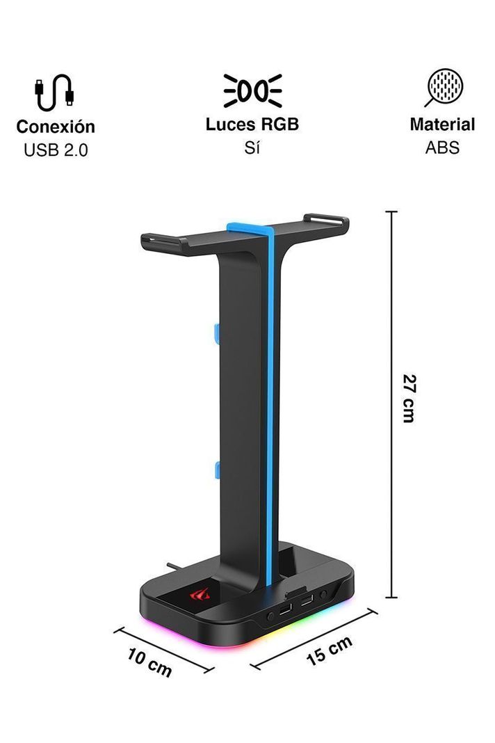 Soporte de Audífonos Gamer RGB TH650 Negro-2