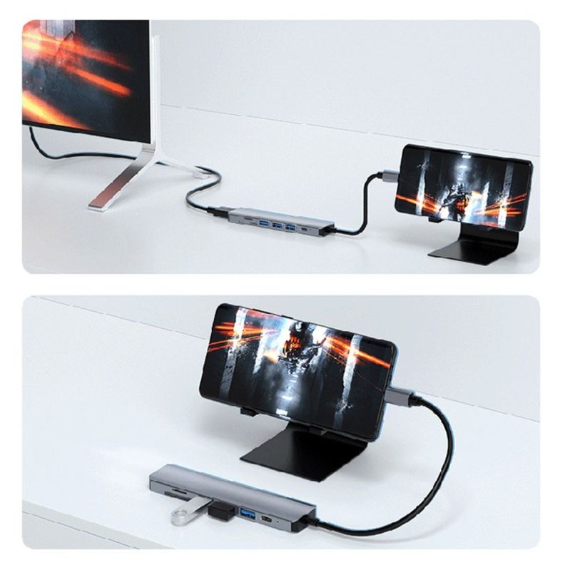 Adaptador 7 en 1 Entrada Tipo C 4K Hdmi Mac Windows-3