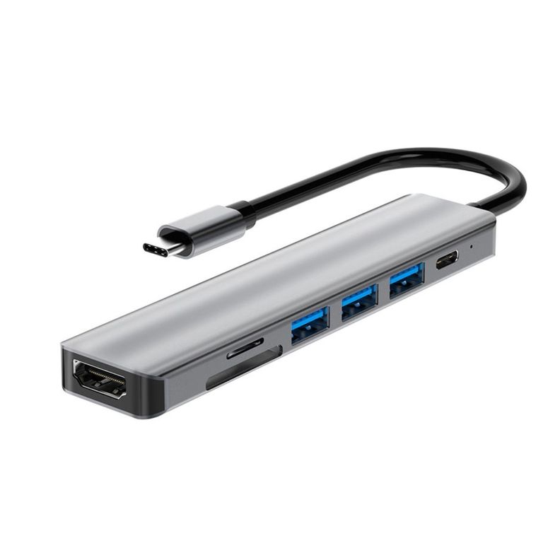 Adaptador 7 en 1 Entrada Tipo C 4K Hdmi Mac Windows-1