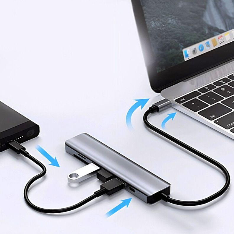 Adaptador 7 en 1 Entrada Tipo C 4K Hdmi Mac Windows-2