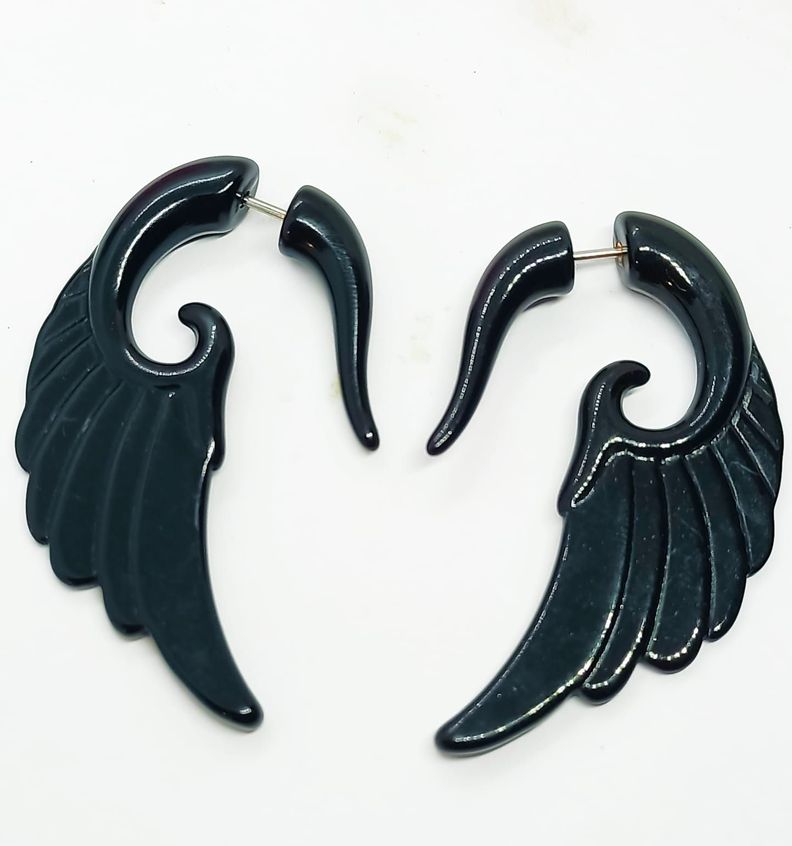 Aros Tribales  expansor Alas Largas Piercing Moda Punk Gotico-4