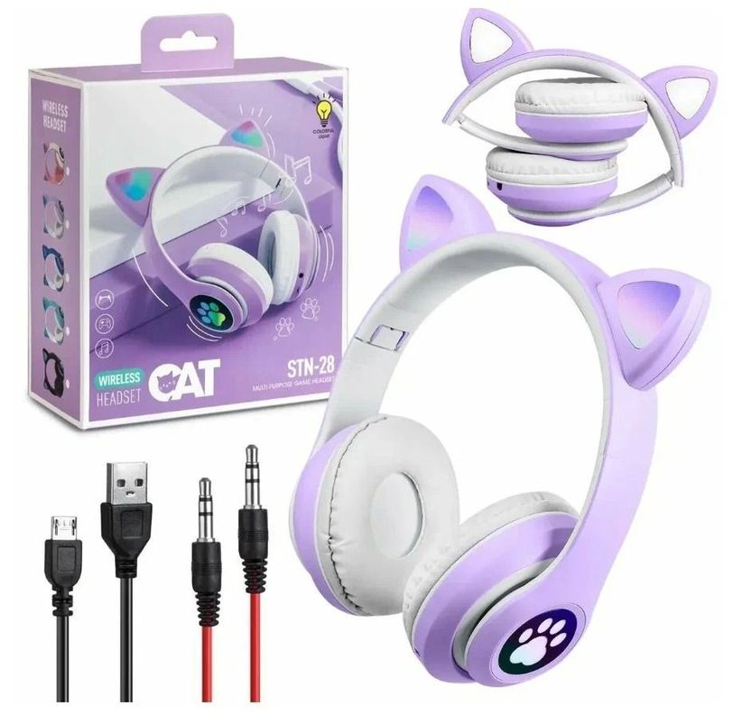 Audifonos Inalambricos Led Cat Oreja Gato-2
