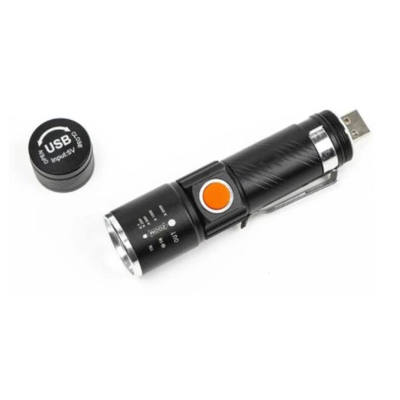 Linterna Led Cree Recargable USB 3000 Lumenes  Zoom Tecnolab-2