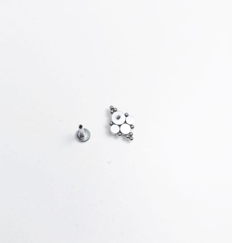Piercing Oreja Tragus Conch Labret Modelo Stella Hipoalergenico Unidad-5