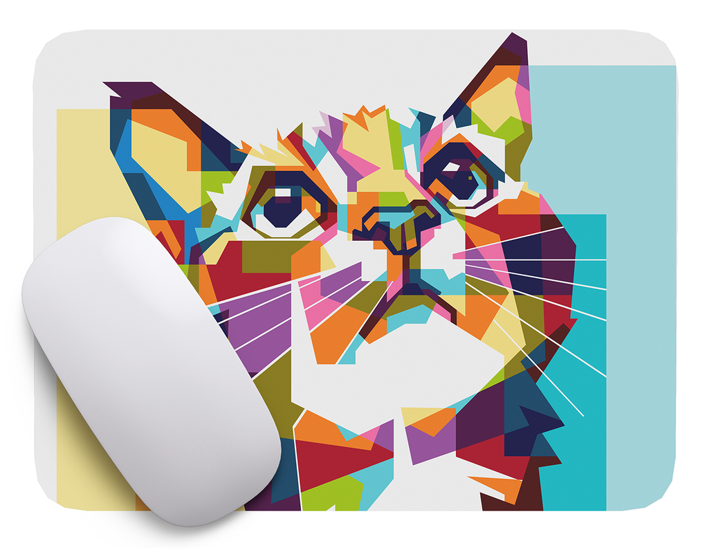 Mouse Pad Gato Arte de animales - 17cm X 21cm D24-1