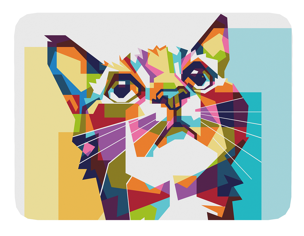 Mouse Pad Gato Arte de animales - 17cm X 21cm D24-0