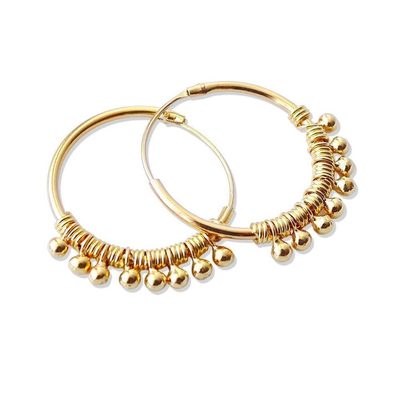 Aros Argollas De Plata Baño De Oro Brasil - Mabelita-0