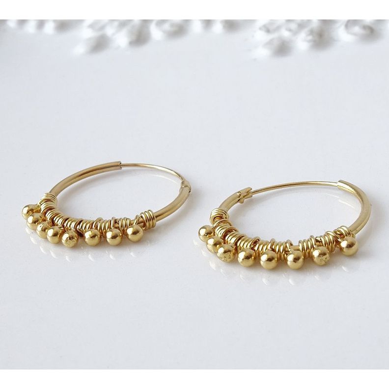 Aros Argollas De Plata Baño De Oro Brasil - Mabelita-1