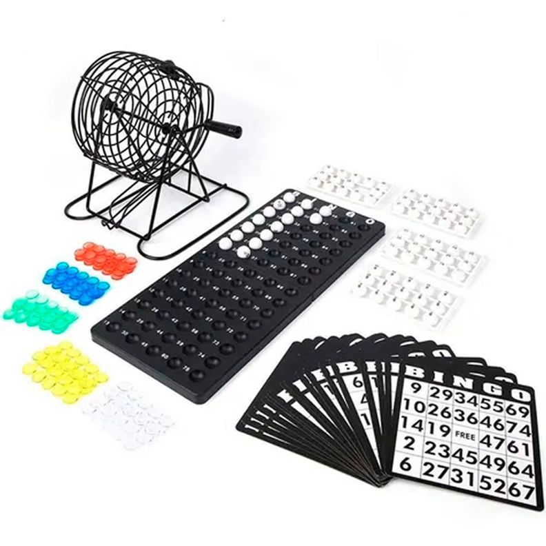 Set De Bingo Lota Completo Incluye Tombola Fichas Pelotas-0