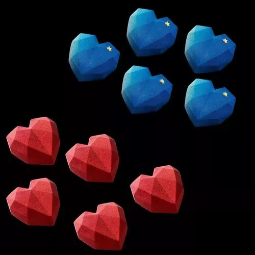 Molde Mini Corazon Diamante Molde Corazón Geometrico 15-2