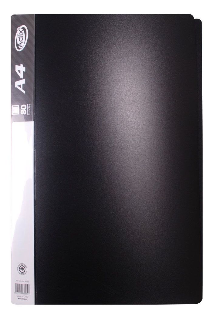 Carpeta A4 80 Fundas c/Estuche Negro-0