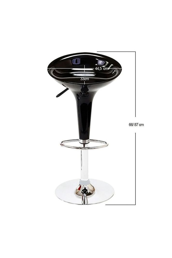 Pack 2 - Piso Bar Regulable Taburete Estilo Retro - Negro-4