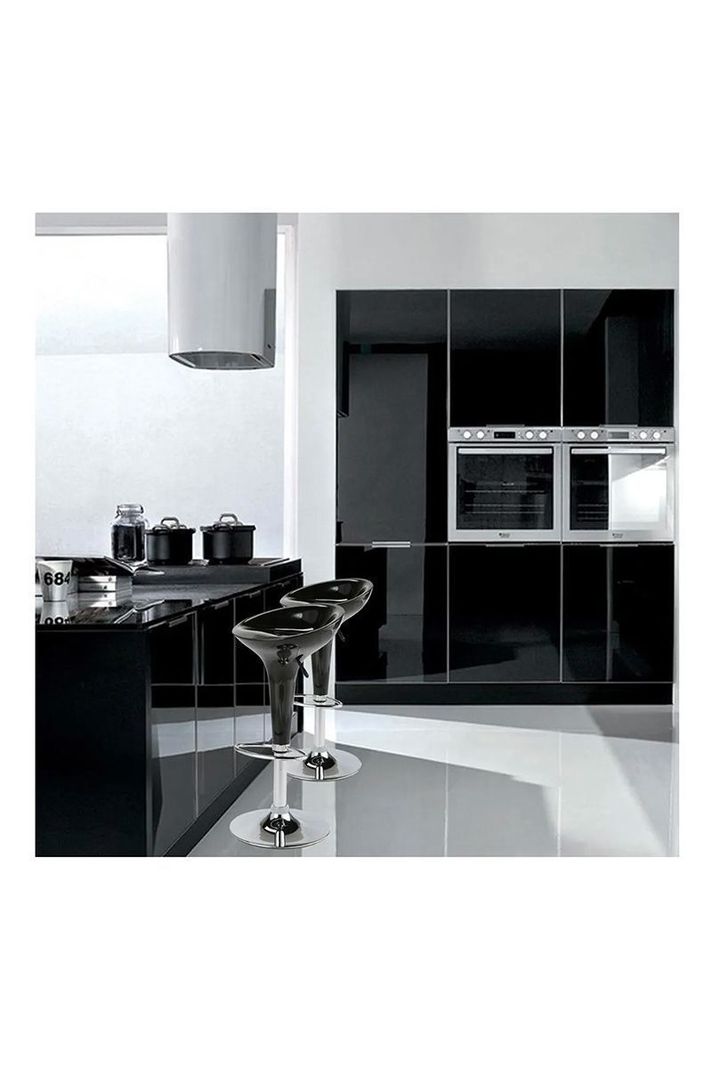 Pack 2 - Piso Bar Regulable Taburete Estilo Retro - Negro-1