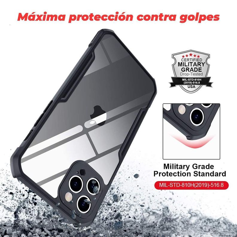 Carcasa Para Iphone 12 Pro Max Con Anillo Militar Grade Reforzada-7