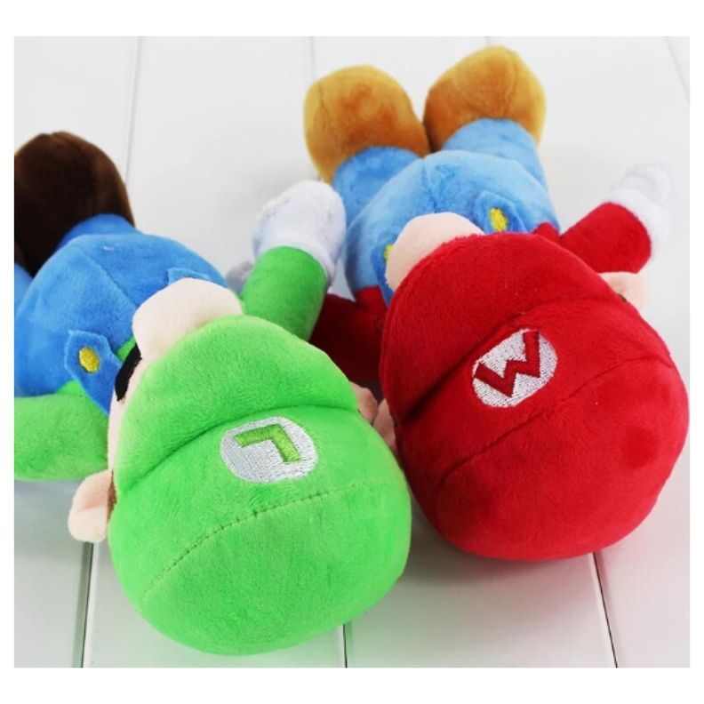 Juguete Pack 2 Peluches Mario Y Luiggi 28cm Infantil-2