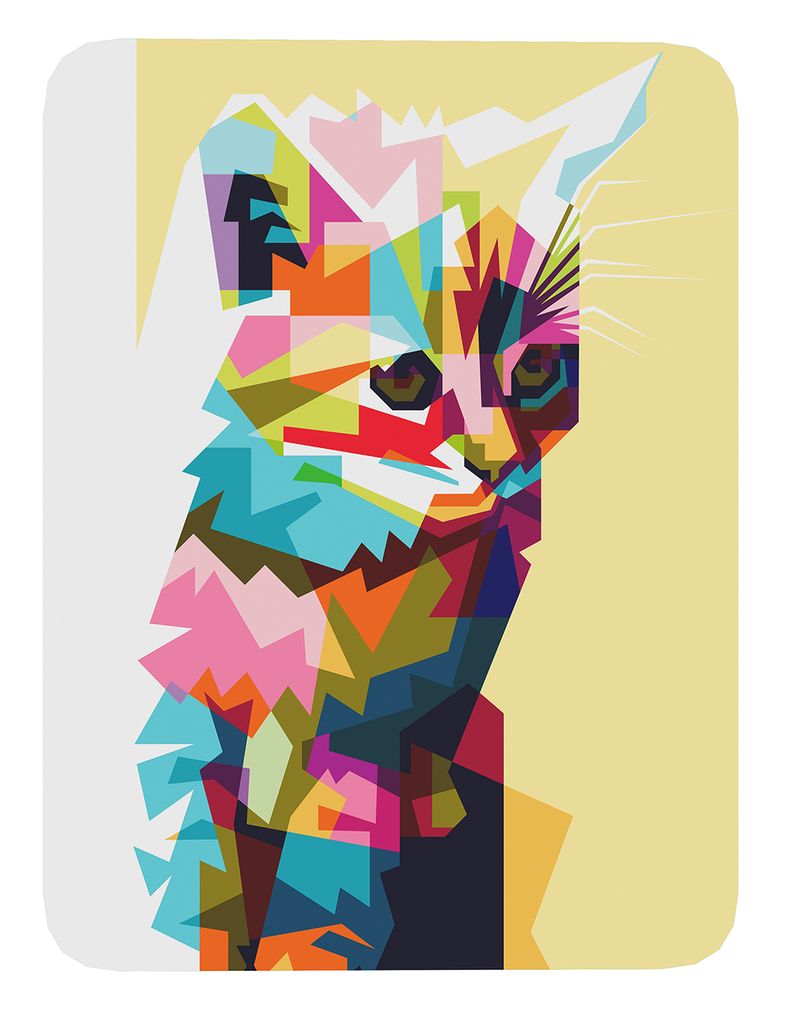 Mouse Pad Gato Arte de animales - 17cm X 21cm D23-0