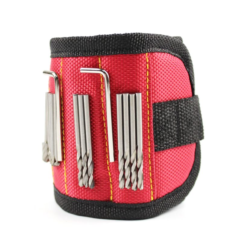 Pulsera Muñequera Magnética Herramienta Clavos Rojo-1