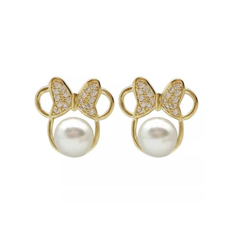 Aros dorados perlas Little  Mouse-0