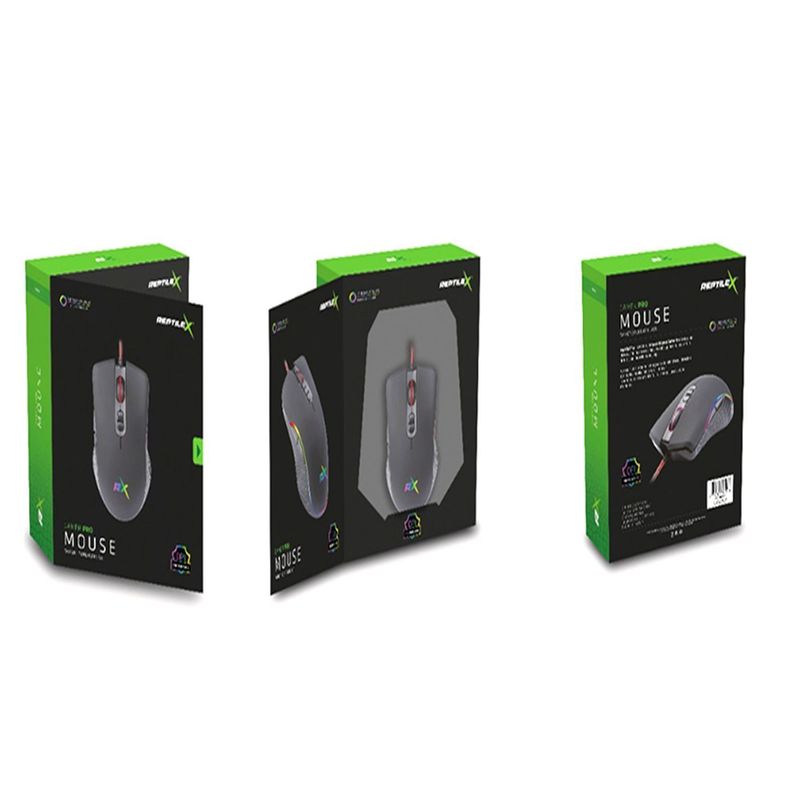 Mouse Gamer Ergonómico USB RGB 4500 DPI Reptilex-4