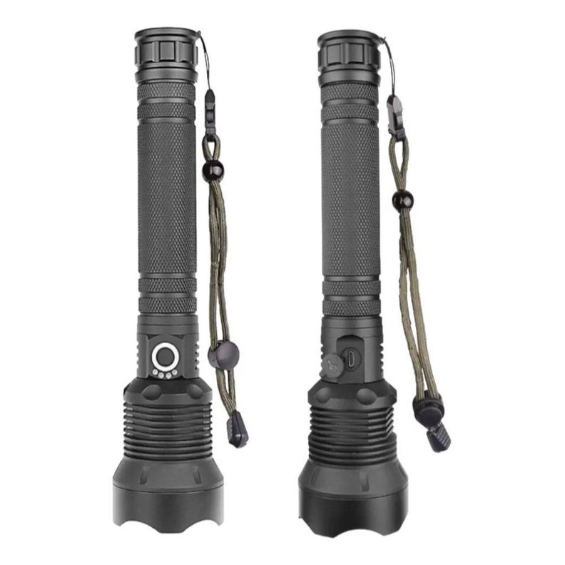 Potente Linterna Led P90 De Carga Usb Aleación De Aluminio-1