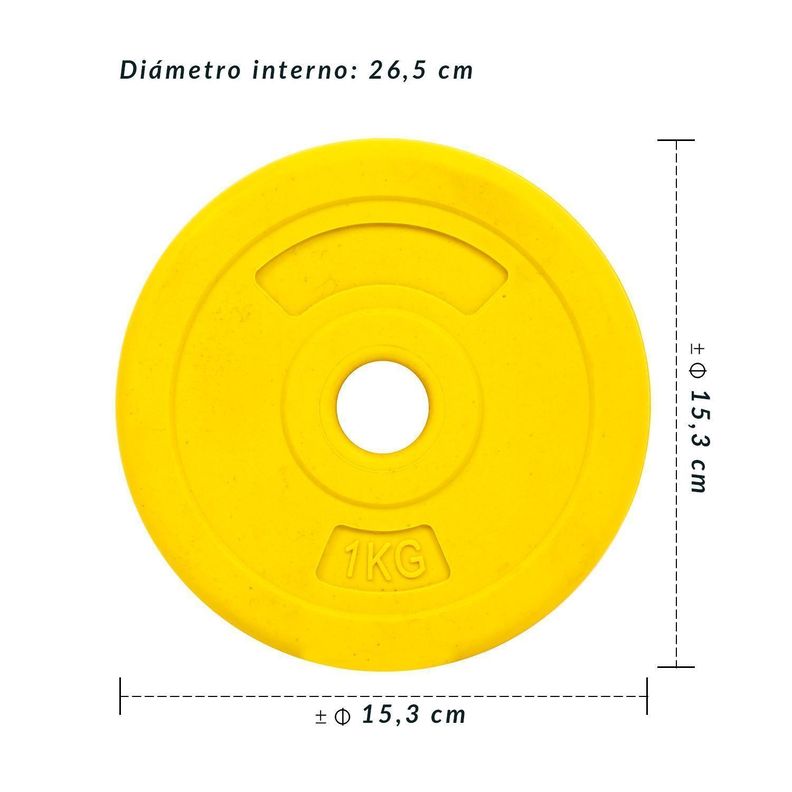 Disco de Cemento 1 Kg para Barra PVC Amarillo-2