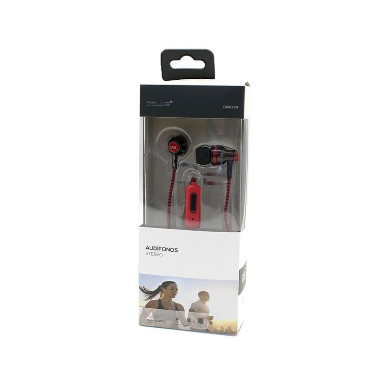 Audifonos Stereo Manos Libres Cable Textil Plug 3.5mm Rojo-2