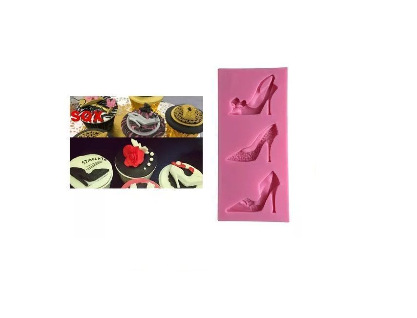 Molde De Silicona Tacon Molde Zapato Molde Fondant-3