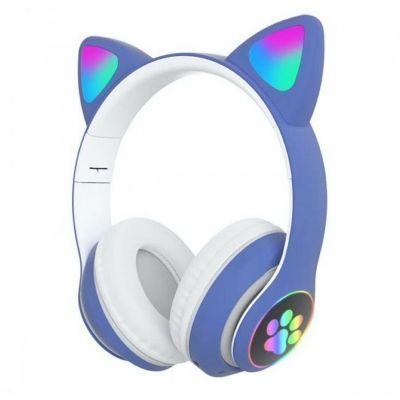 Audífonos Azul De Orejas De Gato-0