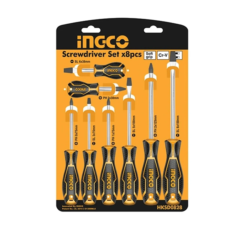 Set De Destornilladores 8 Piezas Ingco Hksd0828-0