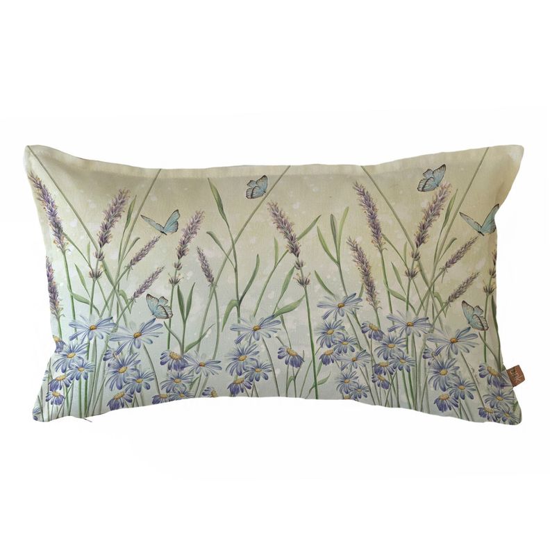 FUNDA COJIN ALGODON  JARDIN DE LAVANDA 50X30 Diseno 1