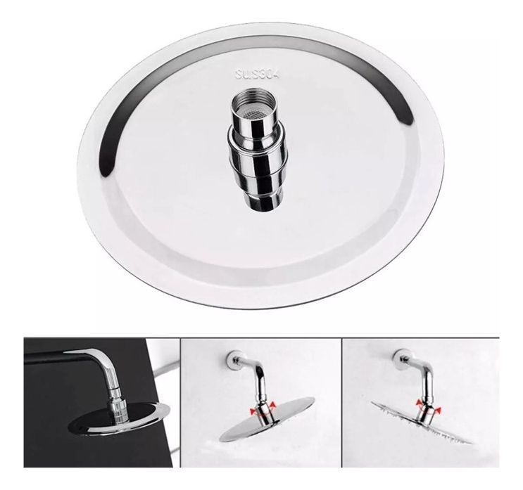 Plato De Ducha Redondo Acero Inoxidable 20 Cm Taumm-2