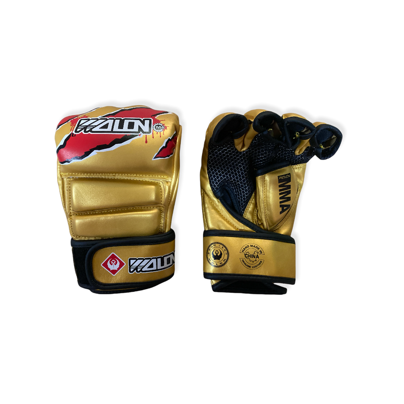 Guantes de MMA Wolon Cuero Natural Dorado-1
