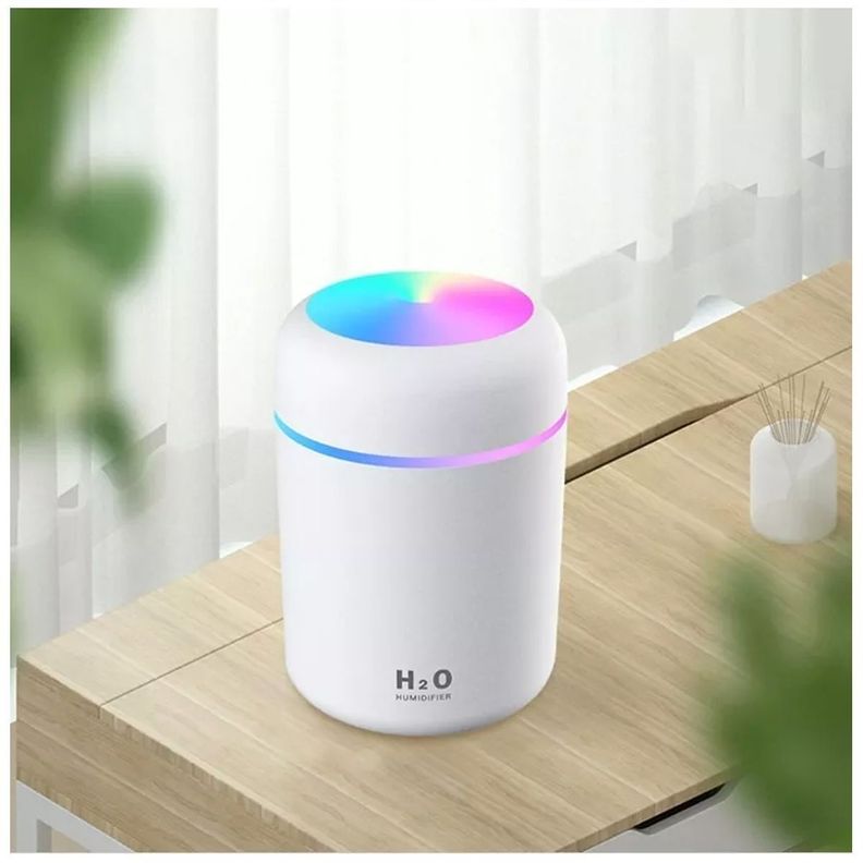 Humificador Difusor De Aire Luz Led Rgb Usb Blanco-3