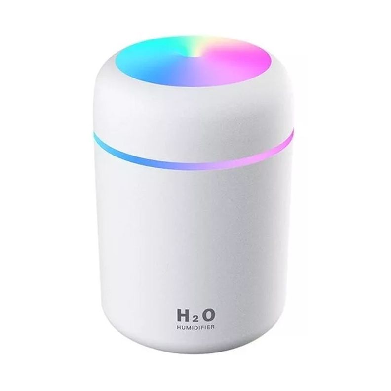 Humificador Difusor De Aire Luz Led Rgb Usb Blanco-0