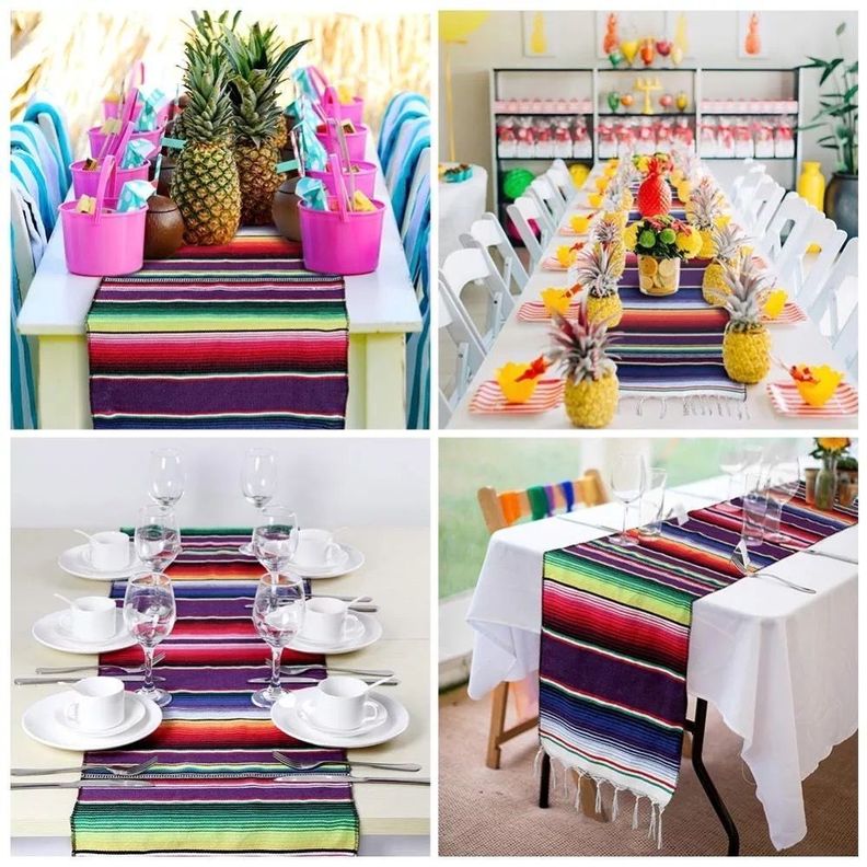Mantel Decorativo Estilo Mexicano Rectangular -2