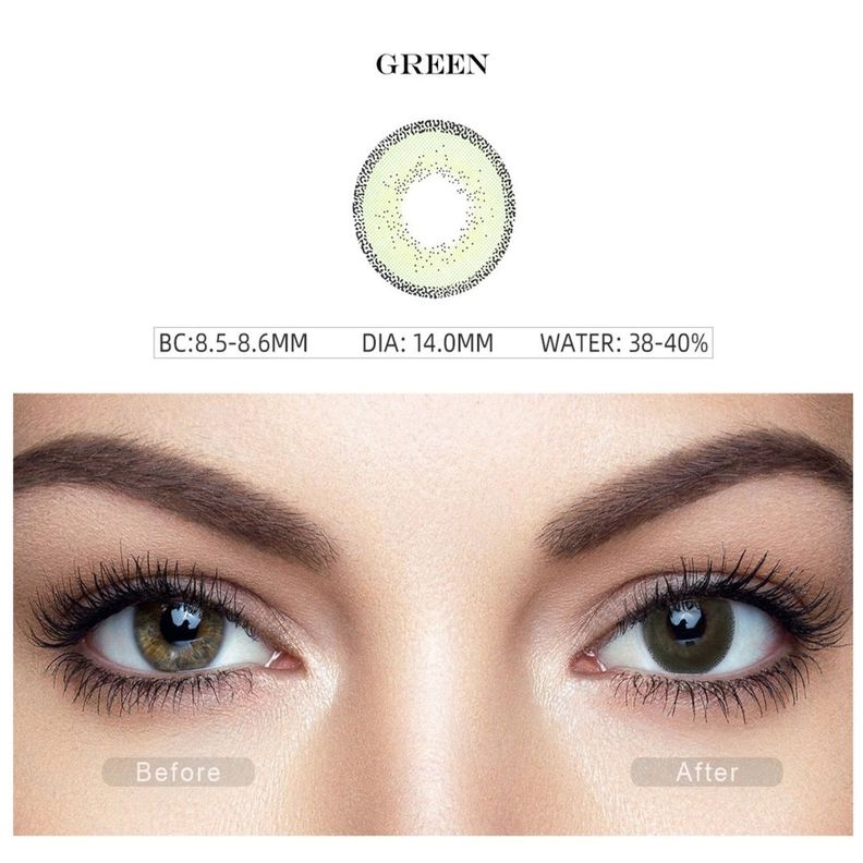 Par De Lentes De Contacto Línea Edge Color Verde-1