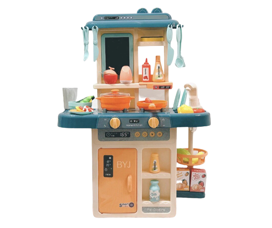 Cocina De Juguete 42 Accesorios Estilo Moderno Azul-0