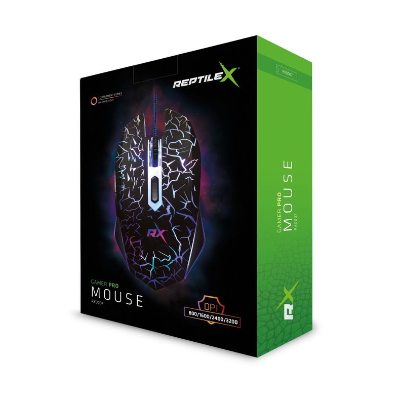 Mouse Gamer Ergonomico 3200 DPI Retroiluminado Reptilex-3