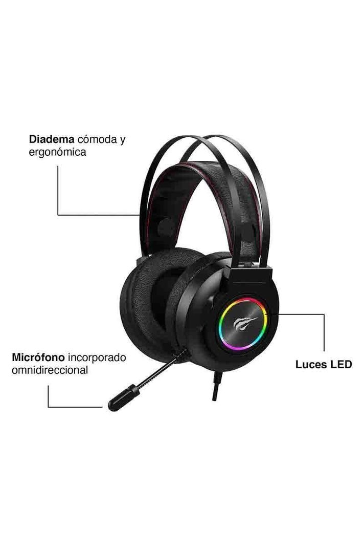 Audífonos Gamer RGB H654 con Micrófono Negro-3