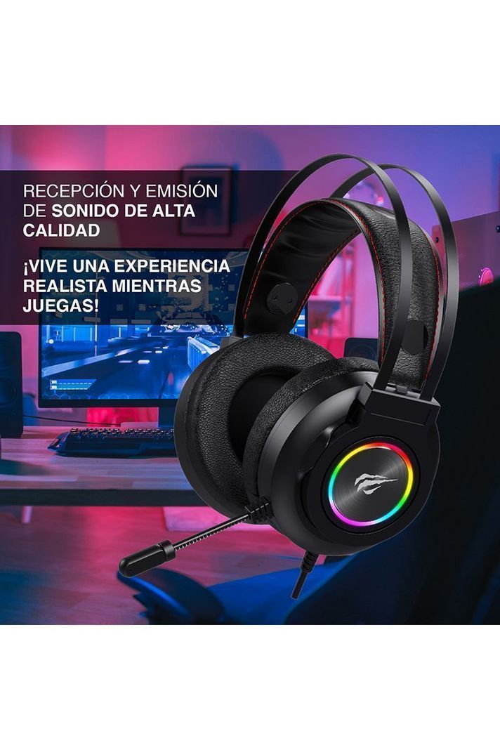 Audífonos Gamer RGB H654 con Micrófono Negro-1