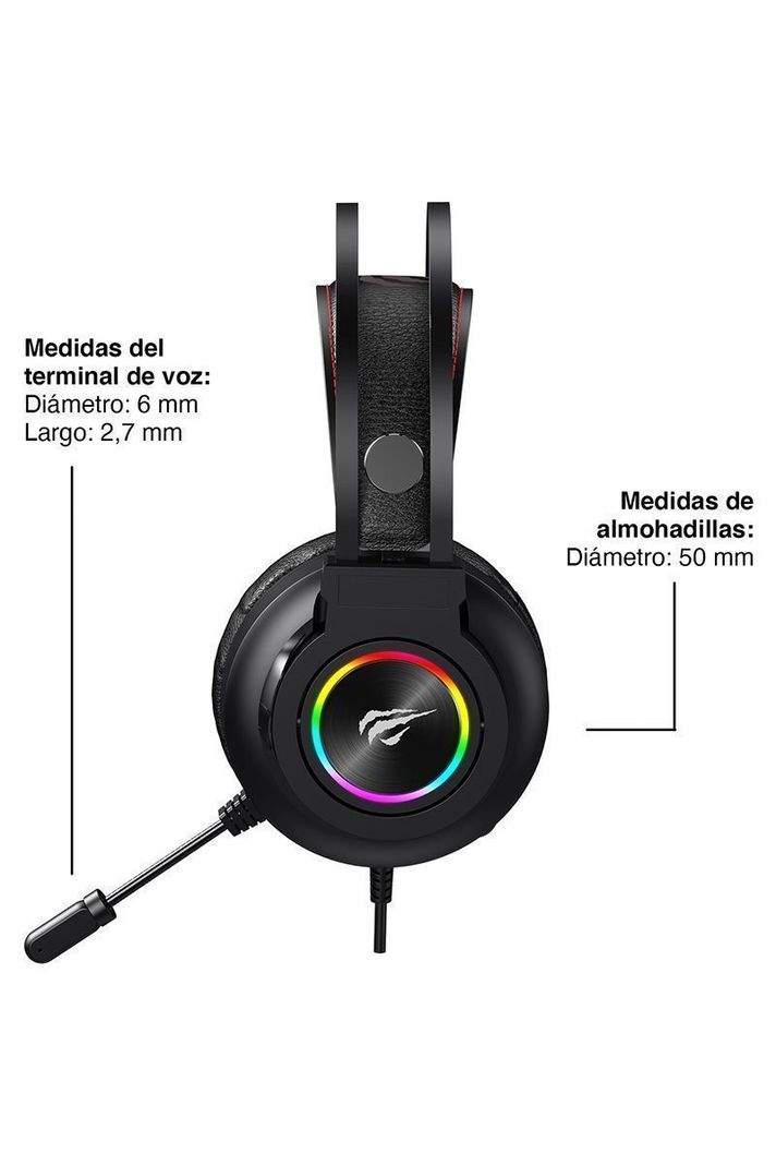 Audífonos Gamer RGB H654 con Micrófono Negro-4