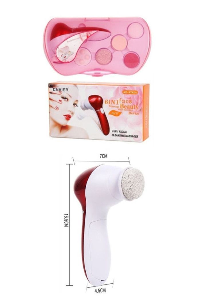 Cepillo De Limpieza Facial Masajeador Silicona 6 En 1-2