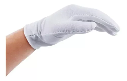 Guantes Blancos Formal Algodón Guardia De Honor Ceremonial-3