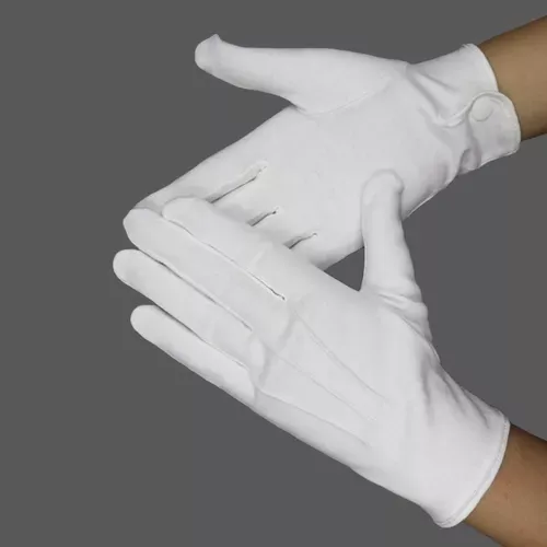 Guantes Blancos Formal Algodón Guardia De Honor Ceremonial-4