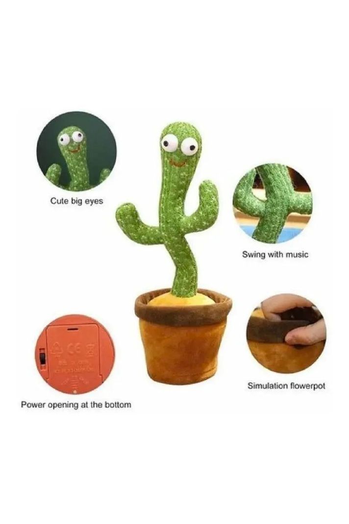 Cactus Bailarín Peluche Musical Juguete Repetidor De Voz-2