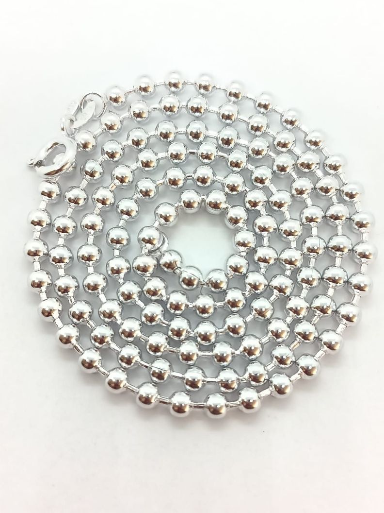 Colgante Cadena Larga Esferas Pelotas Plata 925 Collar Minimalista-2