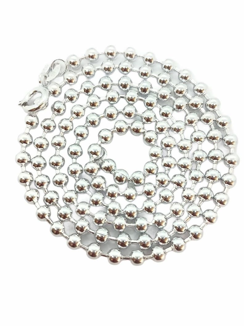 Colgante Cadena Larga Esferas Pelotas Plata 925 Collar Minimalista-0