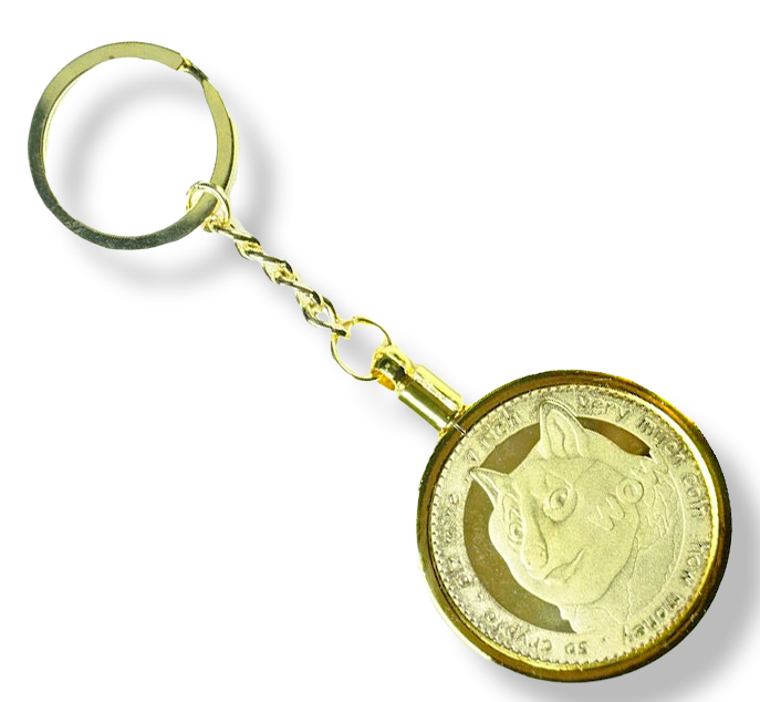 LLAVERO DODGECOIN GOLD EXCLUSIVO ALTA  LUJO. AJ33 Dorado