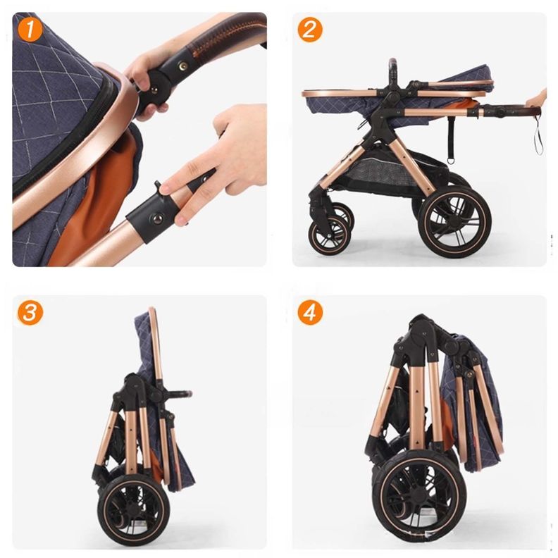 Coche Cuna Multifuncional Bebé 5 En 1 Plegable-2