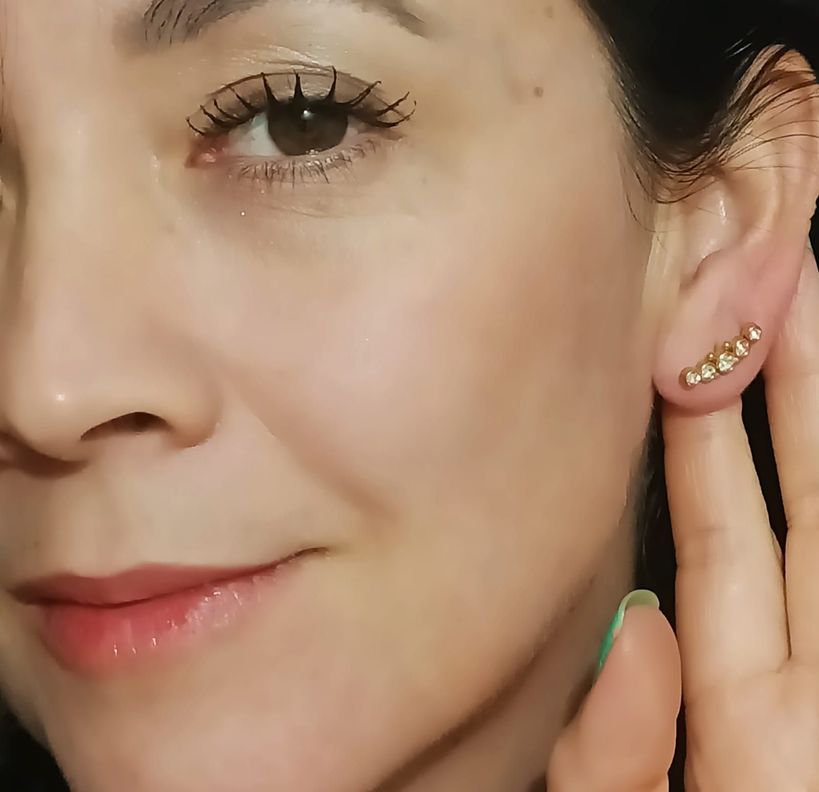 Piercing Oreja Tragus Conch Zircon Chapado En Oro 18k Unidad-5